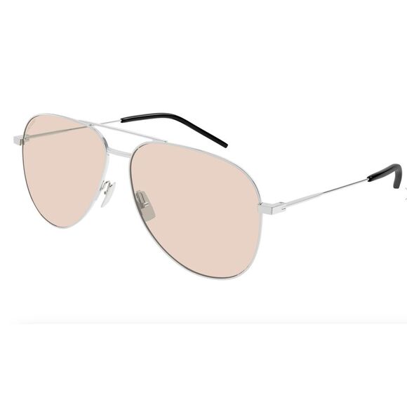 Saint Laurent CLASSIC 11-072 Rose-Tinted Aviator Sunglasses -Chic Metallic - Picture 1 of 5